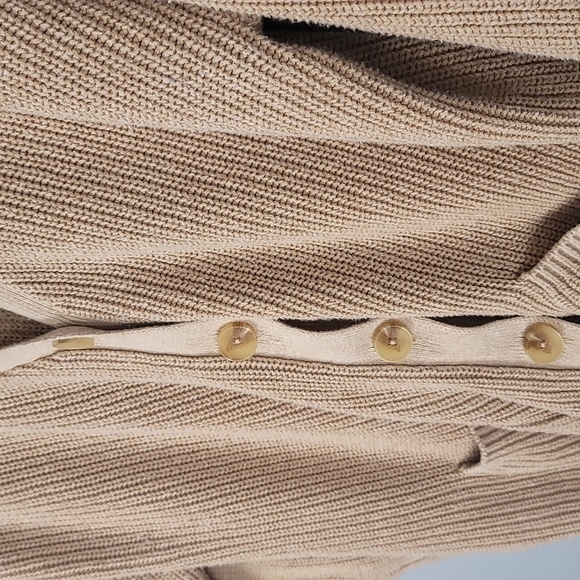 Calvin Klein Oversized Camel Tan Relaxed Fit Cardigan - Picture 3 of 9